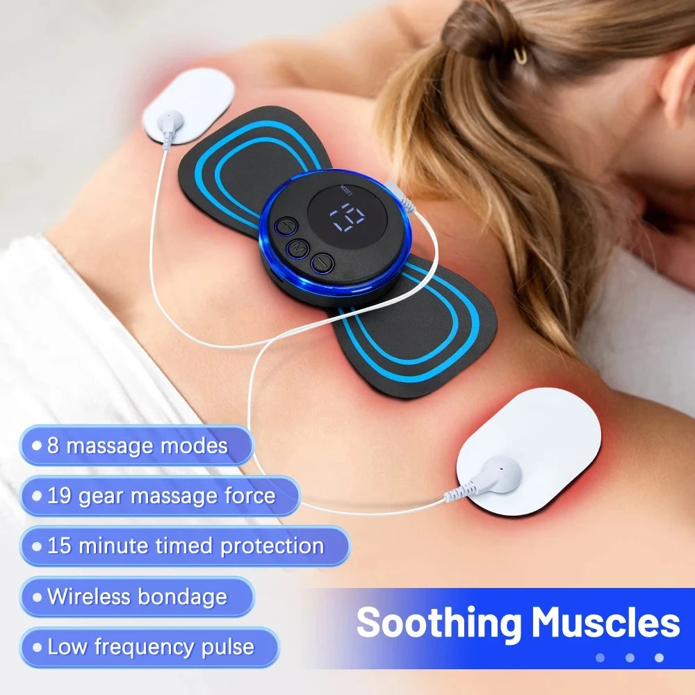 Cervical Spine Massage Sticker Neck Massager EMS Muscle Stimulator Electric USB Pulse Massage Pads Pain Relief Relaxation Tool