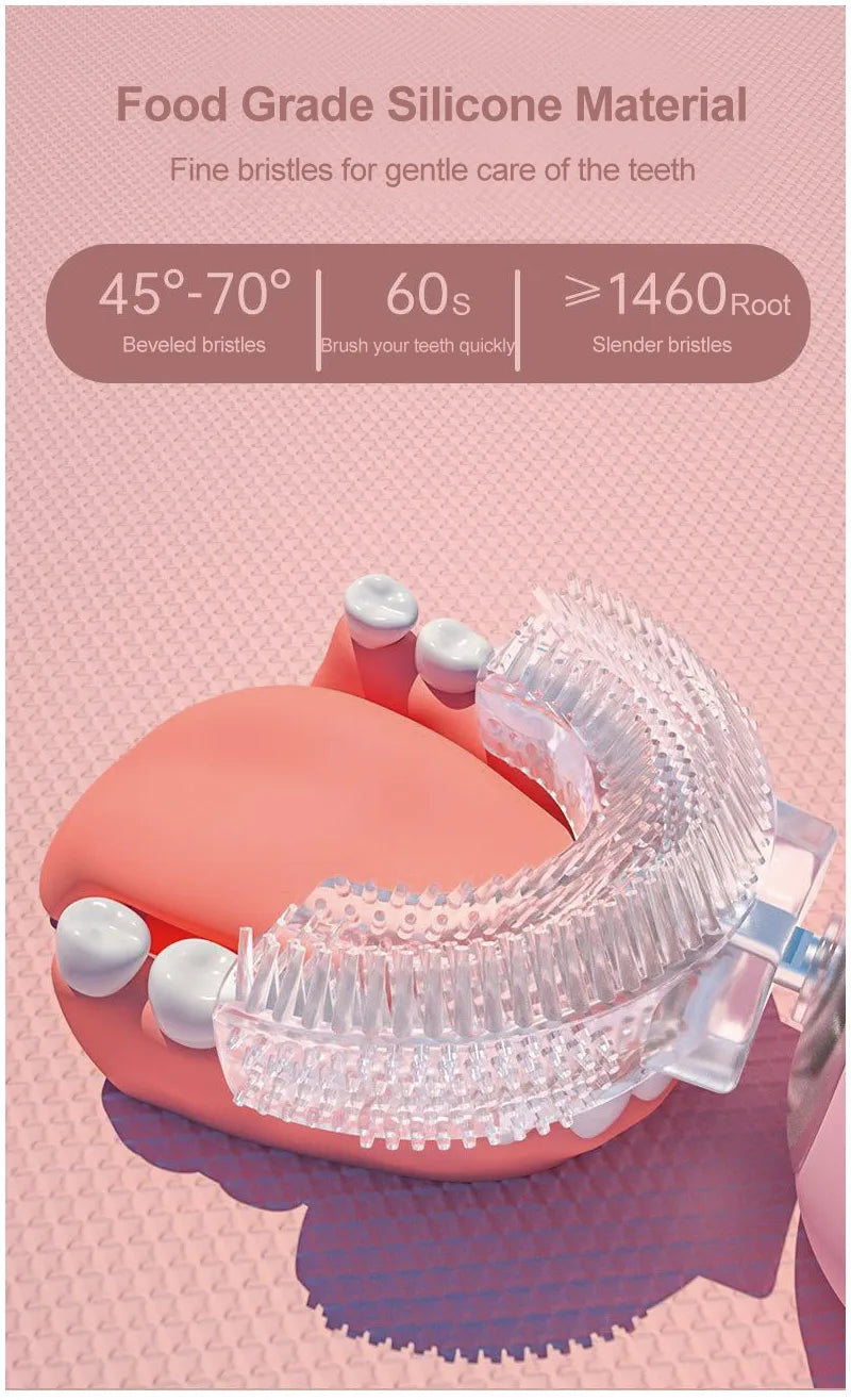 U-shaped Electric Toothbrush Food Grade Silicone Oral 360 Degree Automatic Usb Charging Smart Children'S Toothbrush U-Shaped