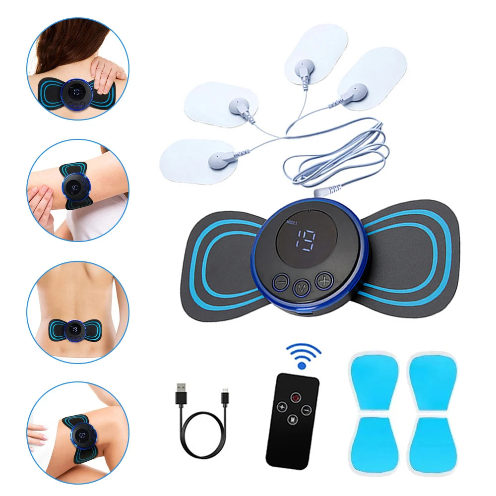 Cervical Spine Massage Sticker Neck Massager EMS Muscle Stimulator Electric USB Pulse Massage Pads Pain Relief Relaxation Tool