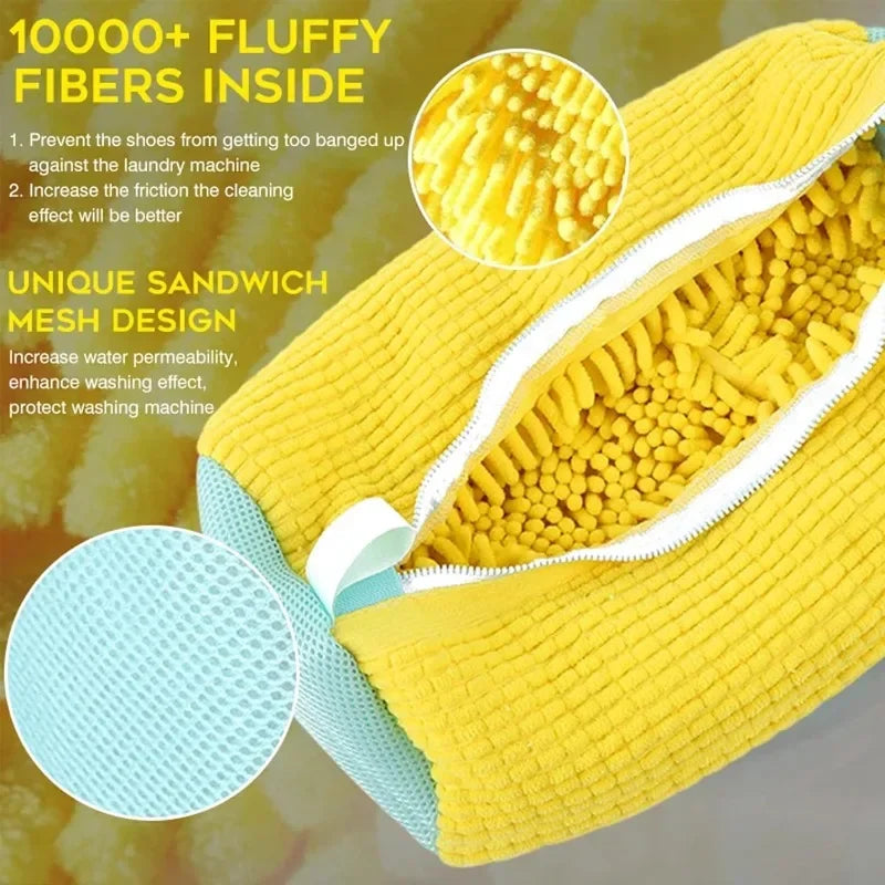 1PCS Shoe Wash Machine Bag, Shoes Laundry Bag Shoe Wash Bag for Washing Machine, Reusable Zipper Shoe Washing Bag, Remove Dirt