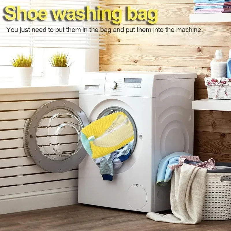 1PCS Shoe Wash Machine Bag, Shoes Laundry Bag Shoe Wash Bag for Washing Machine, Reusable Zipper Shoe Washing Bag, Remove Dirt
