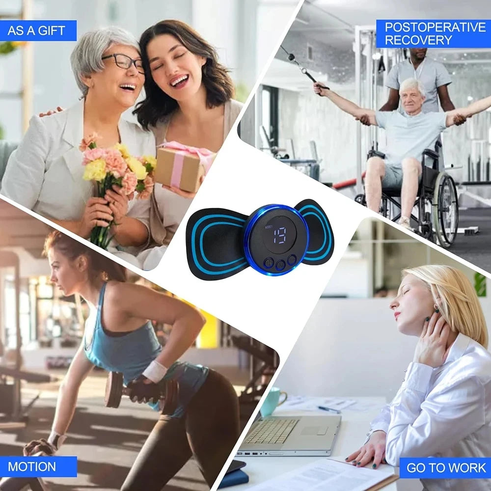 Cervical Spine Massage Sticker Neck Massager EMS Muscle Stimulator Electric USB Pulse Massage Pads Pain Relief Relaxation Tool