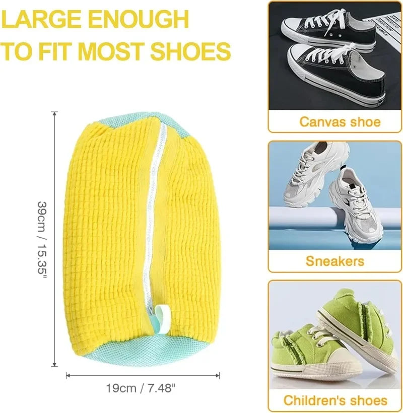 1PCS Shoe Wash Machine Bag, Shoes Laundry Bag Shoe Wash Bag for Washing Machine, Reusable Zipper Shoe Washing Bag, Remove Dirt