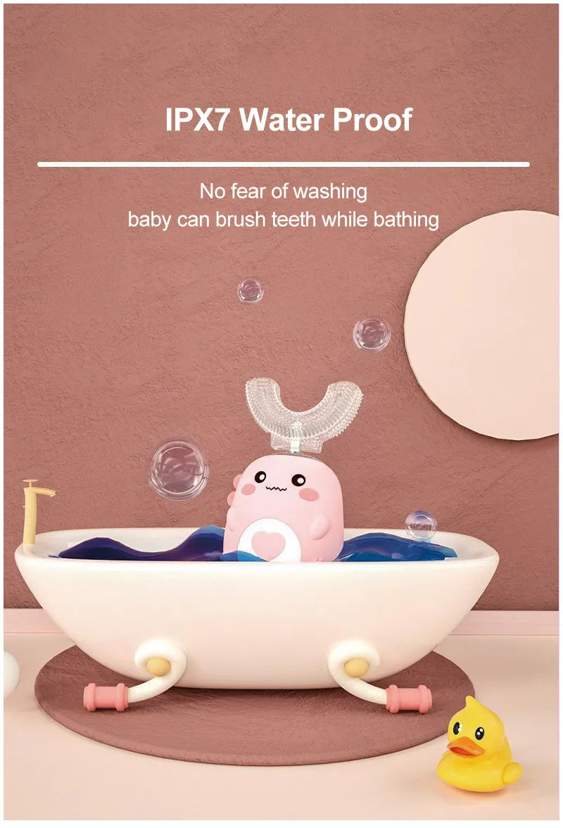 U-shaped Electric Toothbrush Food Grade Silicone Oral 360 Degree Automatic Usb Charging Smart Children'S Toothbrush U-Shaped